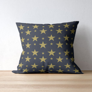 Goldene Sterne auf Marineblau – Elegant und zeitlo Kissen