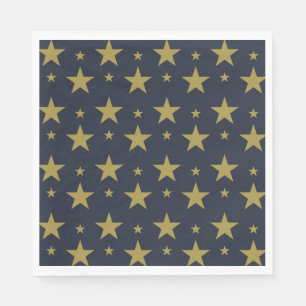 Goldene Sterne auf Marineblau – Elegant und zeitlo Serviette