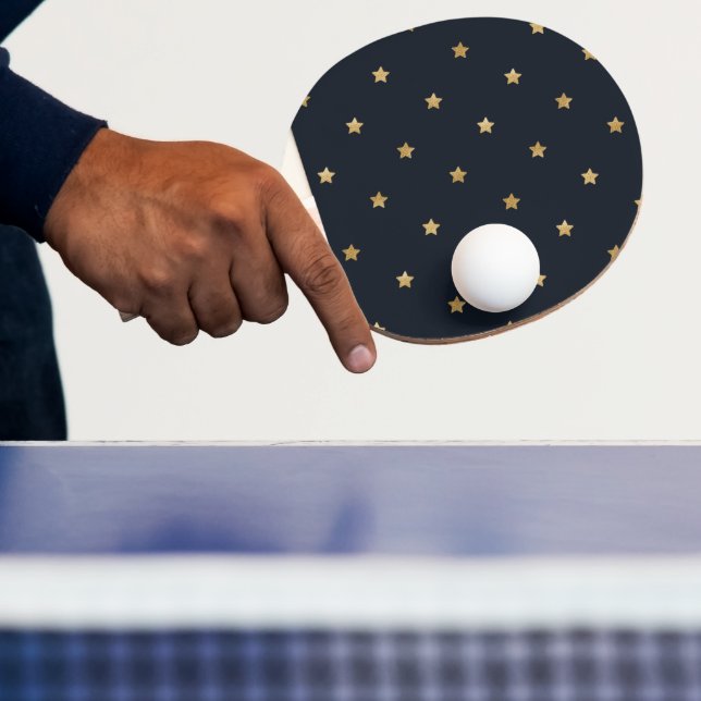 Goldene Sterne auf Mitternachtschwarz Tischtennis Schläger (InSitu)