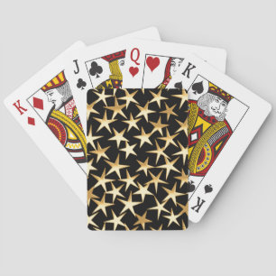 Goldene Sterne auf schwarzem Hintergrund Spielkarten