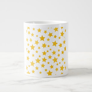goldene Sterne auf weißem Hintergrund Jumbo-Tasse