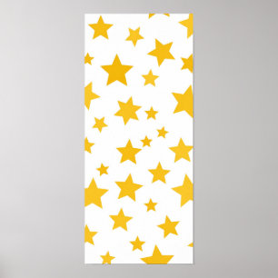 goldene Sterne auf weißem Hintergrund Poster