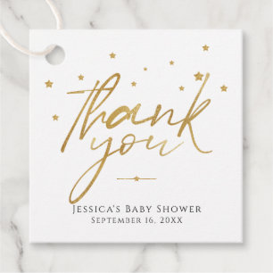 Goldene Sterne Danke Baby Shower Geschenkanhänger