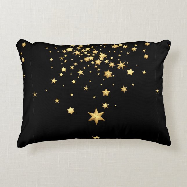 Goldene Sterne Dekokissen (Vorderseite)