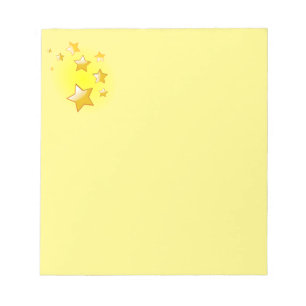 Goldene Sterne, gelber Hintergrund, Notizblock