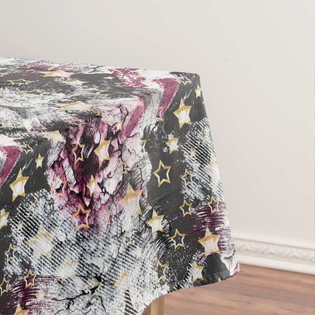 Goldene Sterne grunzen abstraktes, modernes urbane Tischdecke (Beispiel)