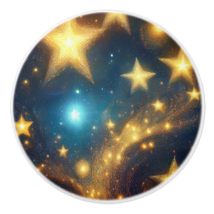 Goldene Sterne Keramikknauf
