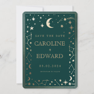Goldene Sterne Mond Himmel Qr Code Termin speicher Save The Date