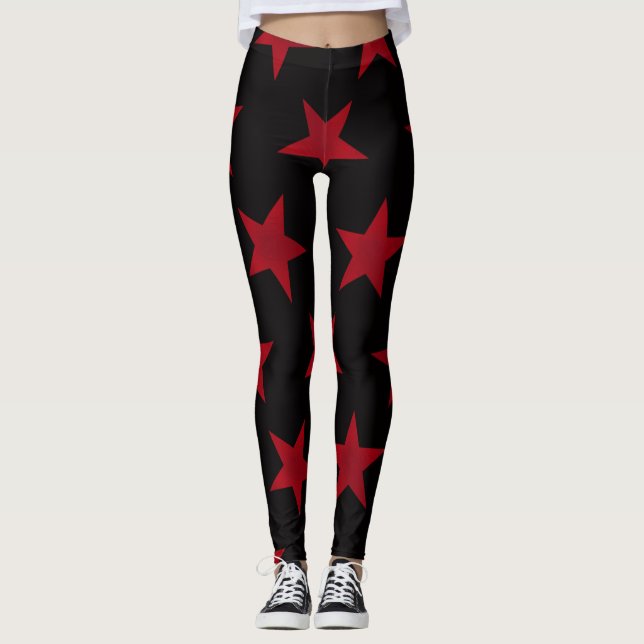 Goldene Sterne Muster 8 Leggings (Vorderseite)