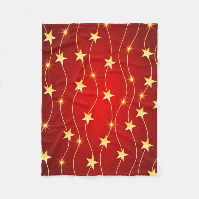 Goldene Sterne Nahtloses Muster Fleecedecke (Vorderseite)