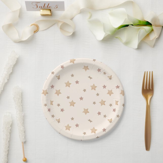 Goldene Sterne Pappteller (Hochzeit)
