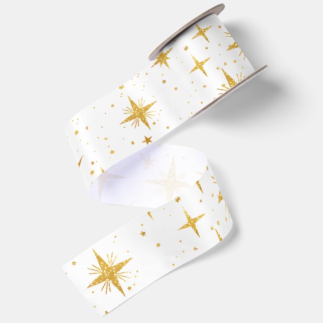Goldene Sterne Satinband (Rückseite)