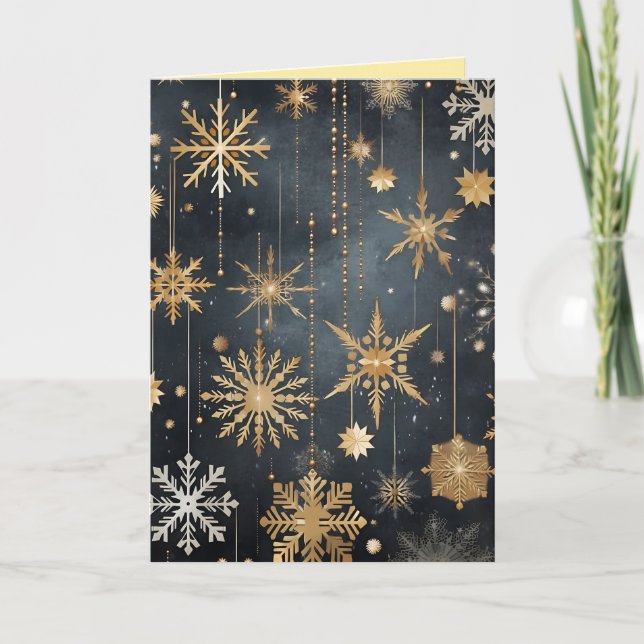 goldene Sterne schwarzer Luxus Weihnachten (Vorderseite)