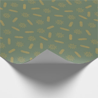 Goldene Sterne und Bäume Brunches Geschenkpapier