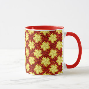 Goldene Sterne und rote Glitter Tasse