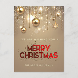 Goldene Sterne, Verzierungen, frohe Weihnachten