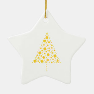 Goldene Sterne Weihnachtsbaum Keramik Ornament