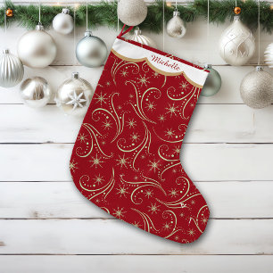 Goldene Sterne Wirbel Personalisiert Kleiner Weihnachtsstrumpf