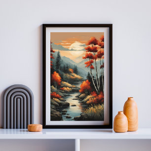 Goldene Stille durch die Wiese Poster