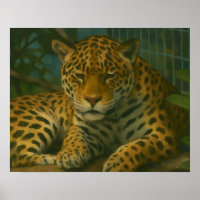 Goldene Stille - ruhender Leopard in Foliage