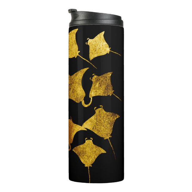 Goldene Stingrochen Thermosbecher (Nach rechts gedreht)