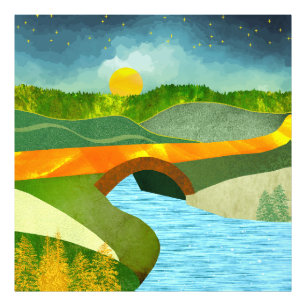 Goldene Straße Fotodruck