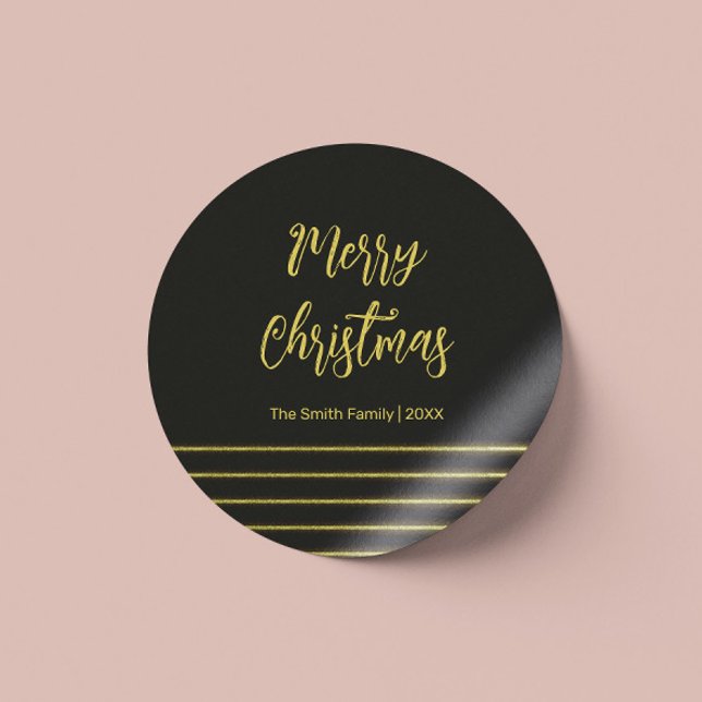 Goldene Streifen Runder Aufkleber (Von Creator hochgeladen)