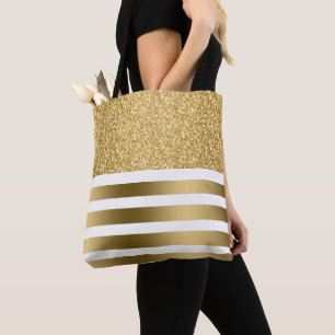 Goldene Streifen und Glitter Tasche