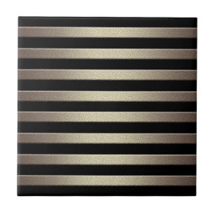 Goldene striped gezeichnetes blac Streifen des Fliese