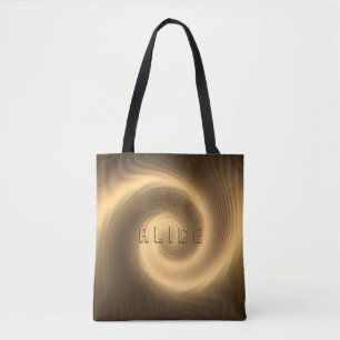 Goldene Strudelbeschaffenheit. Monogramm Tasche