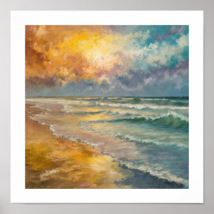 Goldene Stunde am Strand Poster