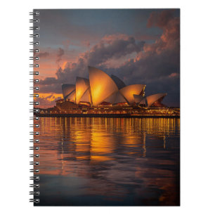 Goldene Stunde bei Sydney Opera House Notebook Notizblock