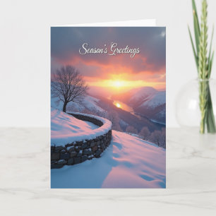 Goldene Stunde Berg Weihnachtskarte Karte