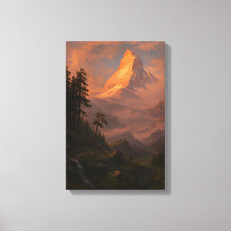 Goldene Stunde Berggipfel Leinwanddruck