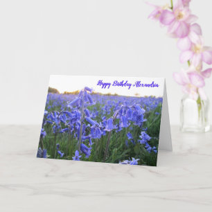 Goldene Stunde Bluebells - Personalisierte Geburts Karte