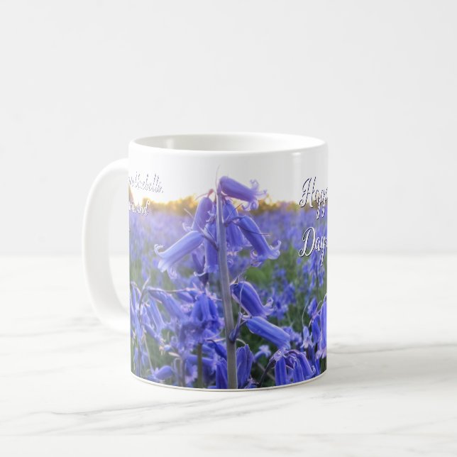 Goldene Stunde Bluebells - Personalisierter Mutter Kaffeetasse (Vorderseite Links)