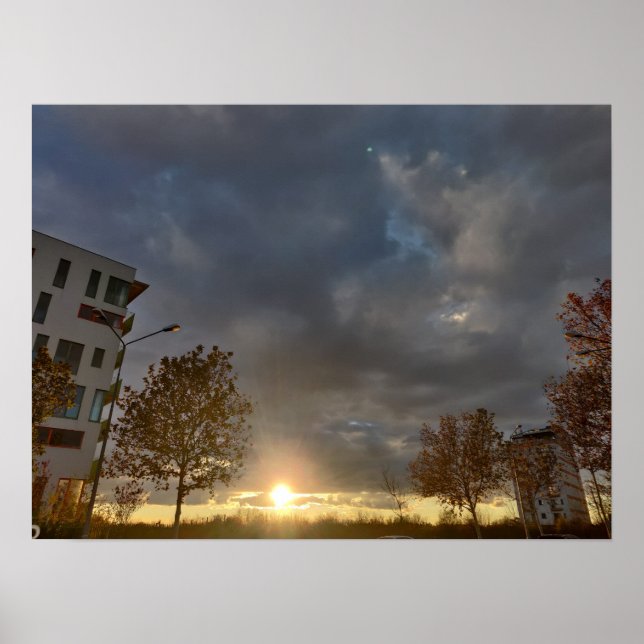 Goldene Stunde in der Nachbarschaft Poster (Vorne)