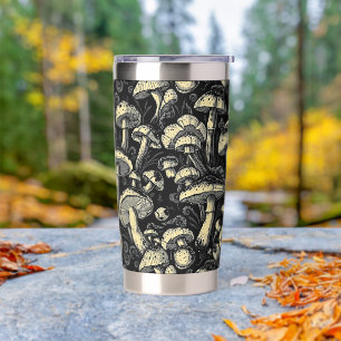 Goldene Stunde Pilztumbler: Schwarz & Weiß Chic Thermobecher