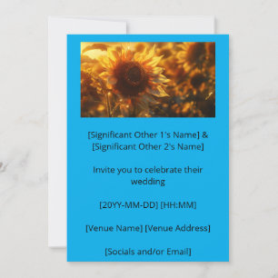 Goldene Stunde Riesige blühende Sonnenblume Einladung