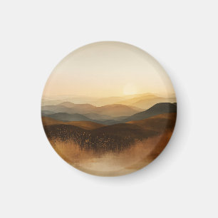 Goldene Stunde, sanfte Hügel, Sonnenuntergangs-Sch Magnet