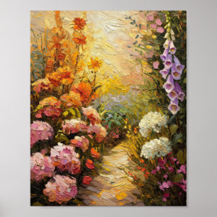 Goldene Stunde Sommergartenweg Ölgemälde Poster