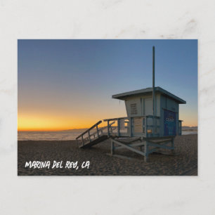 Goldene Stunde Sonnenuntergang - Marina Del Rey, C Postkarte