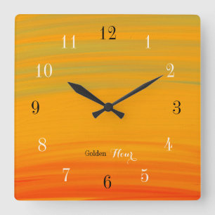 Goldene Stunde – Sonnenuntergangsverlauf Quadratische Wanduhr