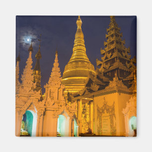 Goldene Stupa und Tempel Magnet