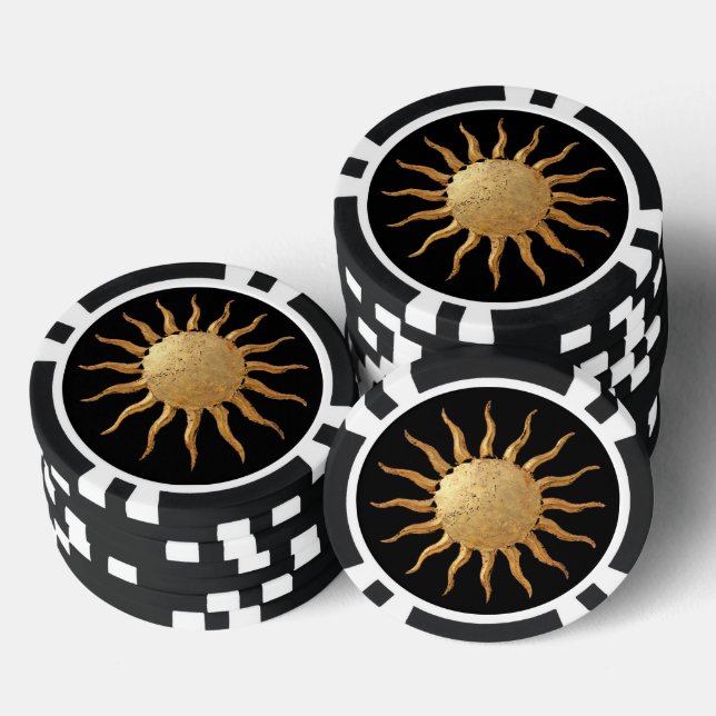 Goldene Sun Poker Chip (Stapel)
