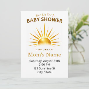 Goldene Sunrise-Baby-Shower-Feier Einladung