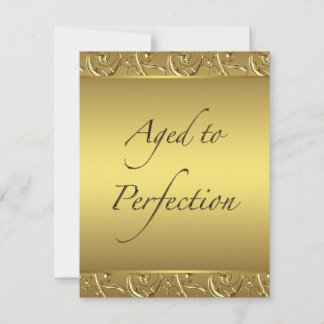 Goldene Swirl im Alter bis zur Perfektion Geburtst Einladung