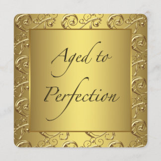 Goldene Swirl im Alter bis zur Perfektion Geburtst Einladung