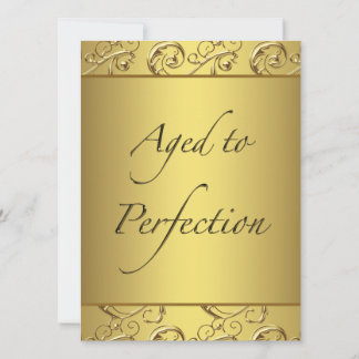 Goldene Swirl im Alter bis zur Perfektion Geburtst Einladung