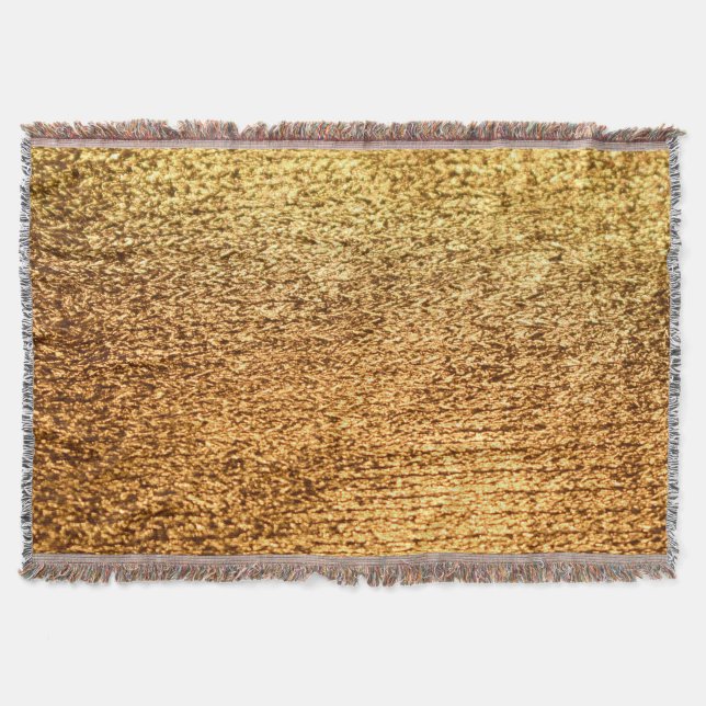 Goldene Textilien: glamouröser Makro-Hintergrund. Decke (Vorderseite)
